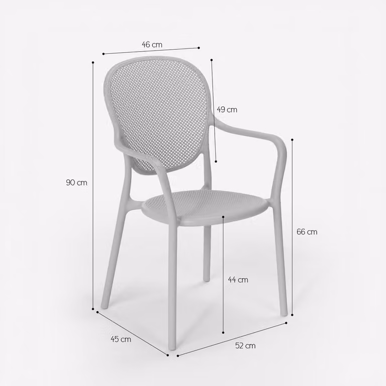 Sedia dal design moderno in polipropilene per cucina bar ristorante e outdoor Clara - Grigio