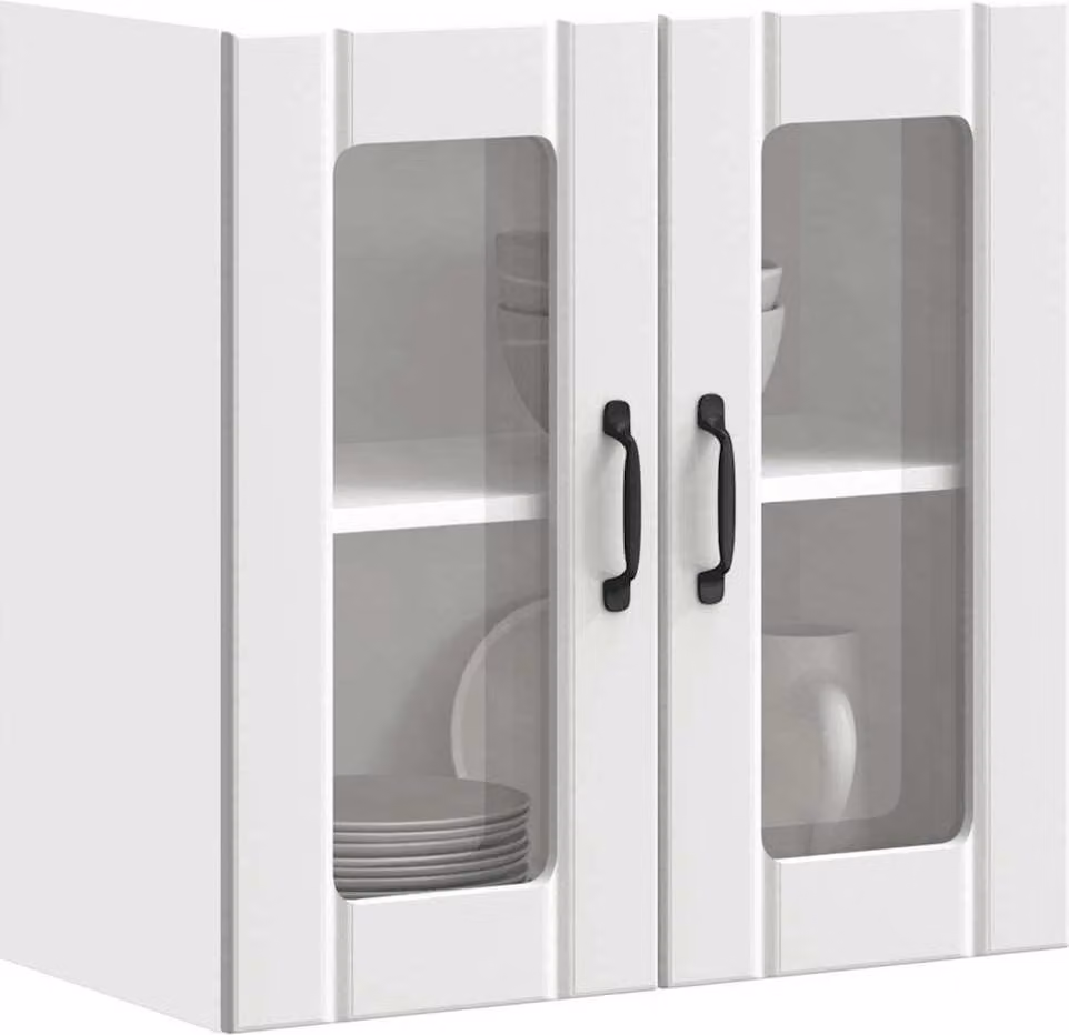 Pensile da Cucina con Porta in Vetro Lucca Bianco Truciolato
