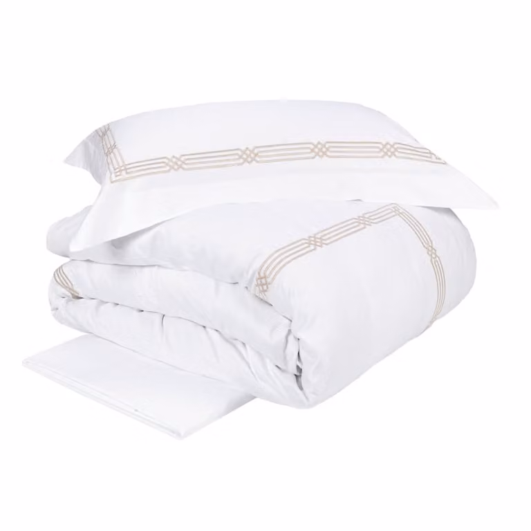 SERBELLONI Completo copripiumino - Taglia: 2 piazze,Colore: SERBELLONI - BIANCO/CORDA