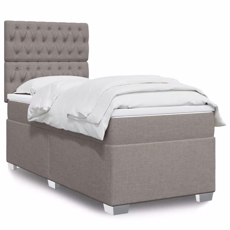 Maison Exclusive - Letto boxspring con materasso Taupe 80x200 cm Tessuto