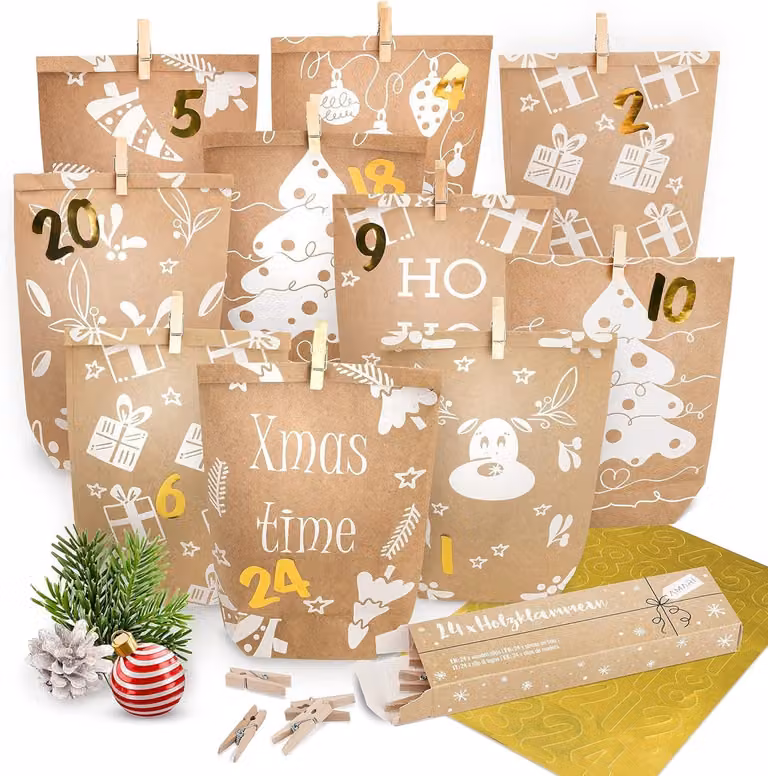 Calendario dell'Avvento da riempire, in carta/cartone, 50 g