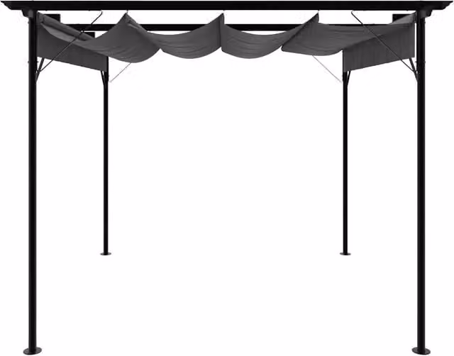 Pergola con Tetto Retrattile Antracite 3x3m in Acciaio 180 g/m2 CFW6120287