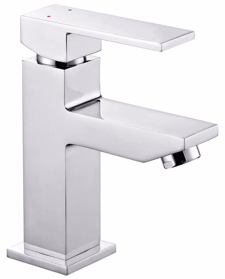 Miscelatore monocomando per lavabo, modello TOKYO II, con un foro, finitura cromata