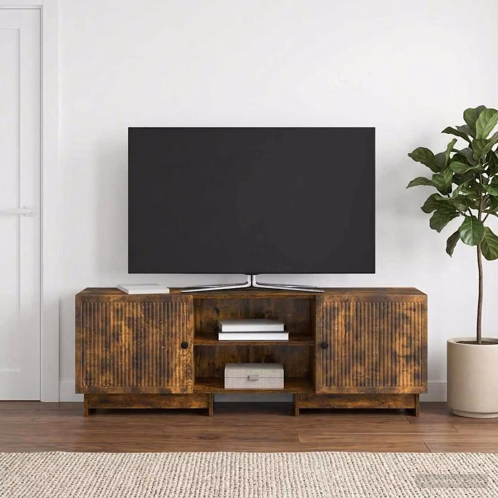 Mobile TV vidaXL in legno ingegnerizzato Rovere Fumo, L: 150 cm, P: 31 cm, H: 50 cm