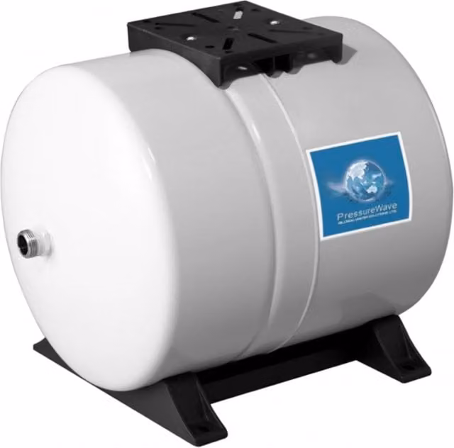 Idrosfera GWS in Acciaio INOX Verniciata Orizzontale con Membrana, Argento e Bianco, 80 l