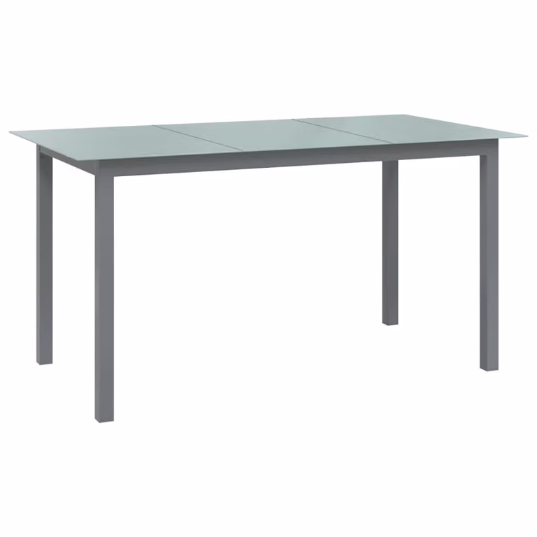 Maison Exclusive - Tavolo da giardino grigio chiaro 150x90x74 cm in alluminio e vetro