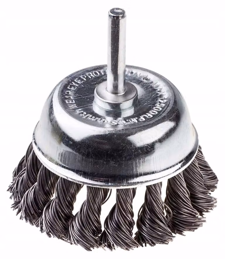 Spazzola abrasiva Schmith, diametro 60 mm, attacco 6 mm, filo di acciaio trefolato, spazzola metallica per smerigliatrici angolari Flex