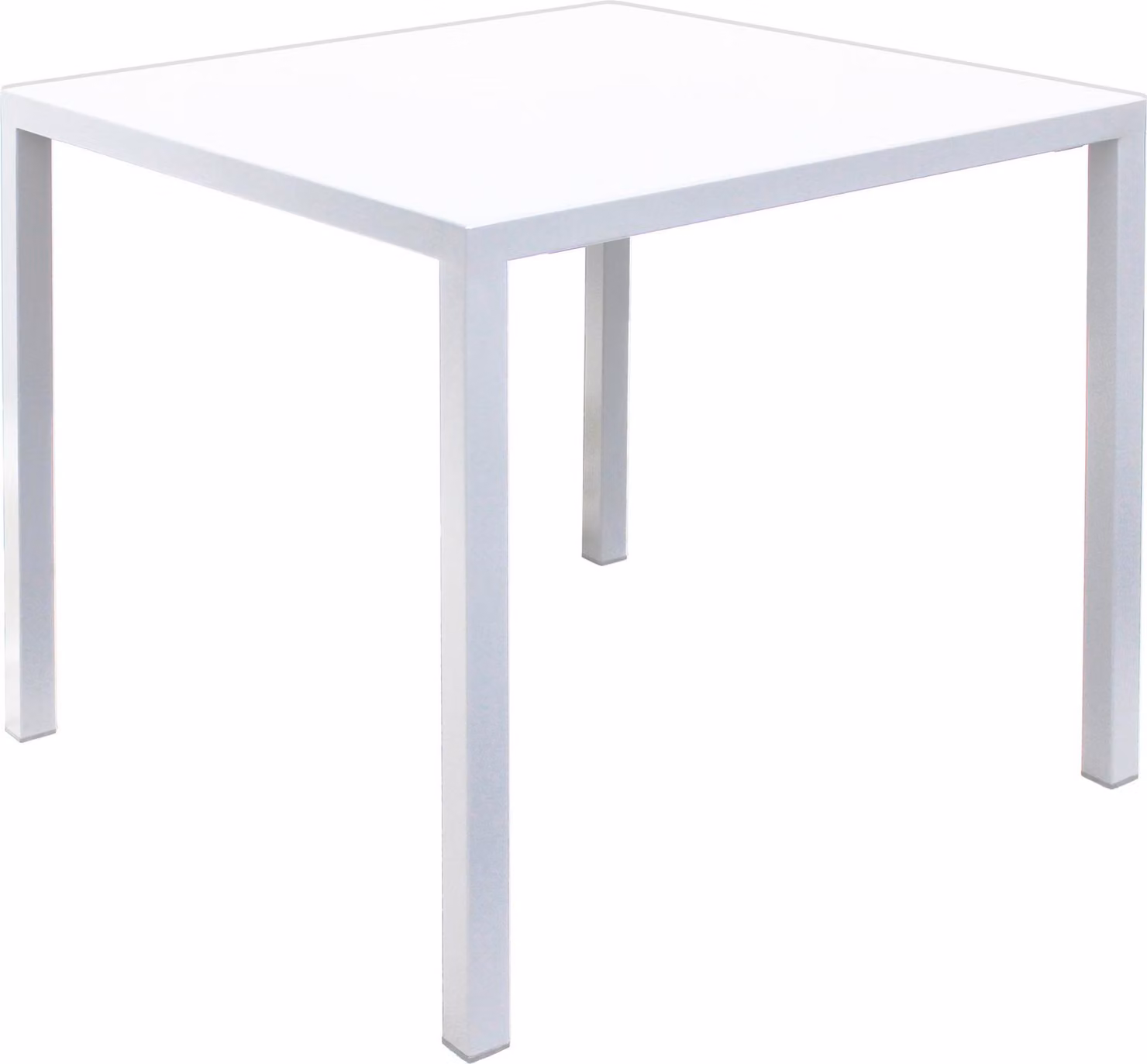 Milani Home - tavolo da esterno autolivellante 80 x 80 x 74 cm, bianco, acciaio