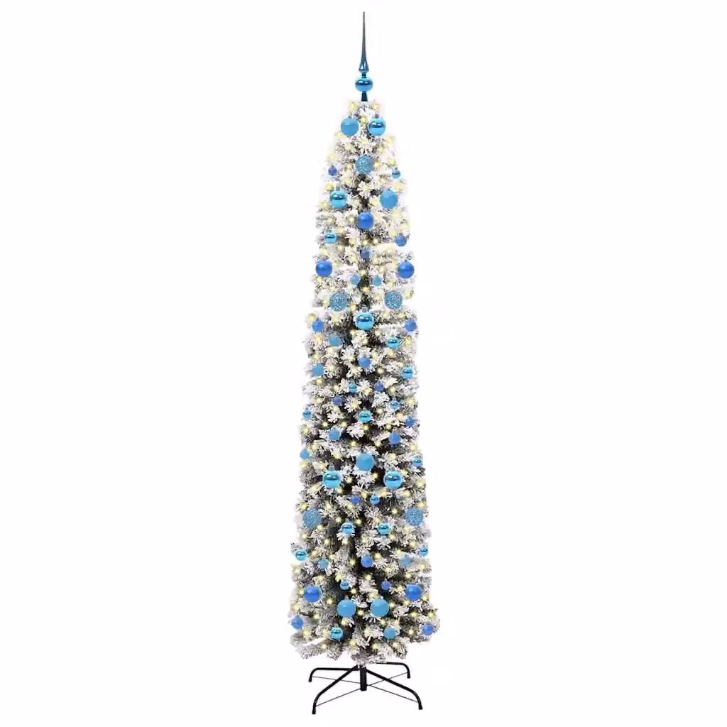 Albero di Natale artificiale moderno vidaXL verde con 300 LED luce bianca calda, Altezza: 210 cm – 2