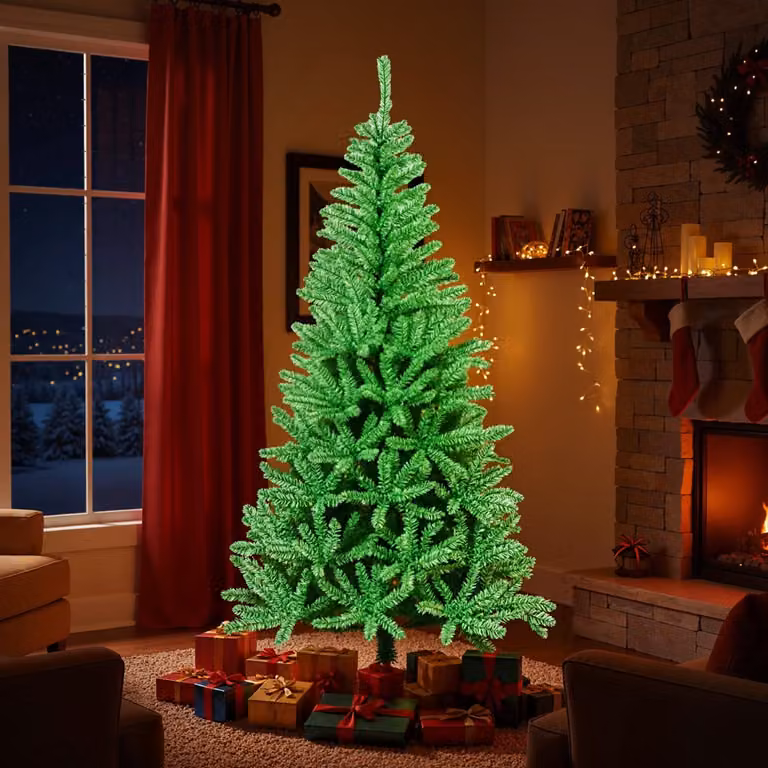 Albero di Natale Artificiale Costway Verde con 692 Rami e Base in Metallo Pieghevole, Altezza: 180 cm