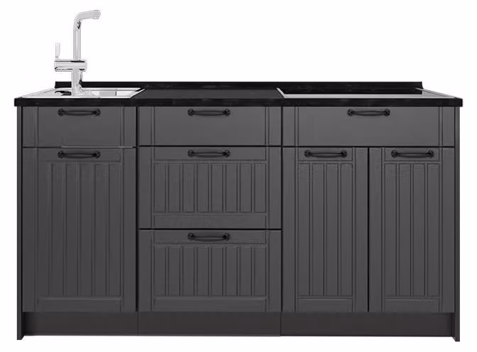 Cucine componibili piccole Vicco Fame-Line Grigio scuro/Antracite 150 cm senza piano di lavoro, Model 65382