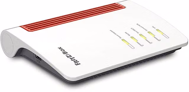 Router AVM FRITZ! Box 4050 Dual Band Wi-Fi 6 con porte Ethernet LAN e USB, Bianco e Rosso