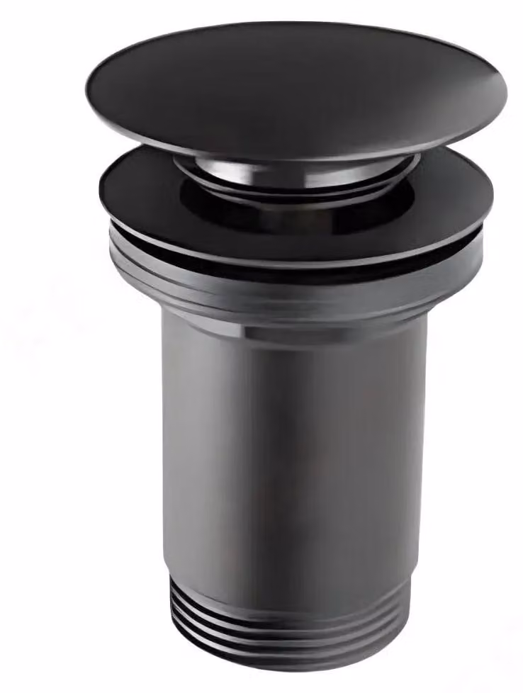 Scarico per lavabo con troppopieno, maniglia-klak, nero S285-BL-B