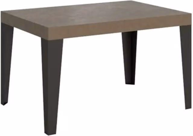 Tavolo allungabile moderno Itamoby con piano in laminato tortora e gambe antracite L/P/H: 90 x 90/246 x 77 cm