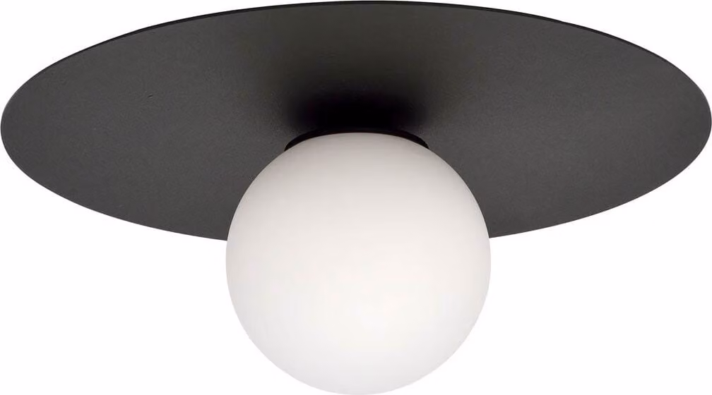 Emibig lampada da soffitto 1xE14 40W SOLAR 1 NERO/OPALE 1127/1
