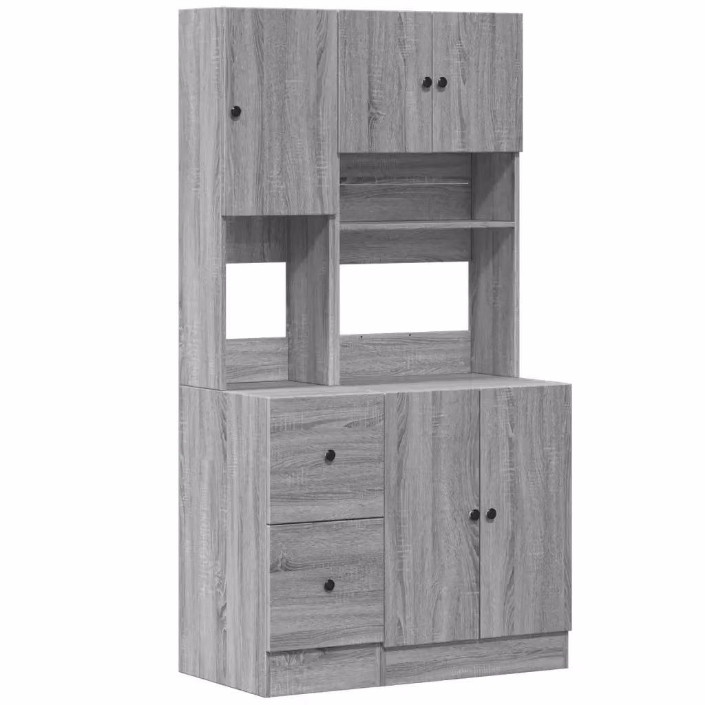Mobile da cucina moderno vidaXL in legno e MDF grigio L: 95 cm, P: 50 cm, H: 180 cm – 2