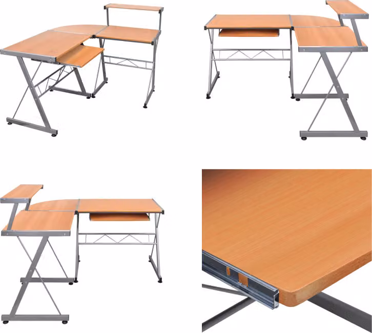 vidaXL Scrivania angolare per computer marrone 132x112x99 cm in legno - Scrivania per computer - Tavoli da computer - Scrivania da gioco - Scrivania angolare