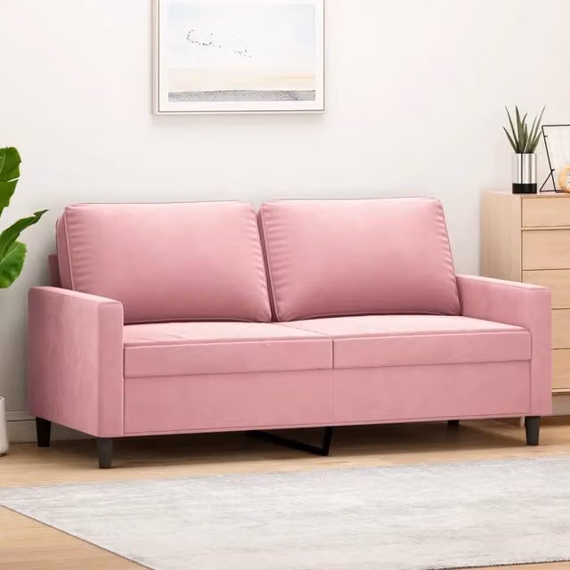 Divano a 2 Posti Rosa 140 cm in Velluto 359202