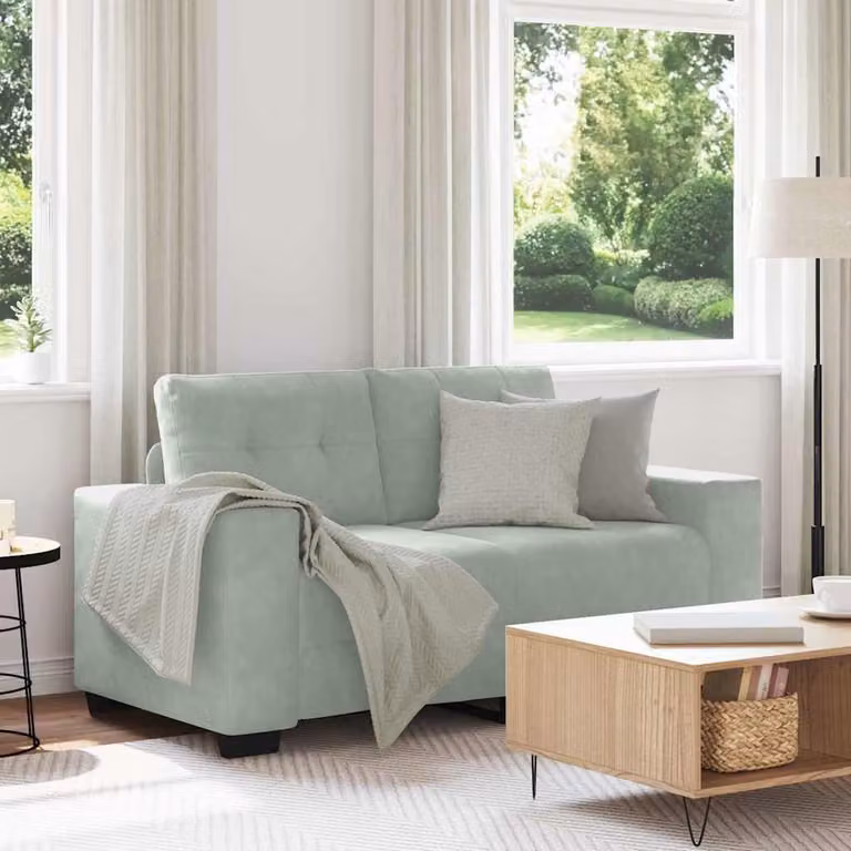 vidaXL Divanetto Moderno in Velluto Grigio L: 160 cm, P: 77 cm, H: 82 cm