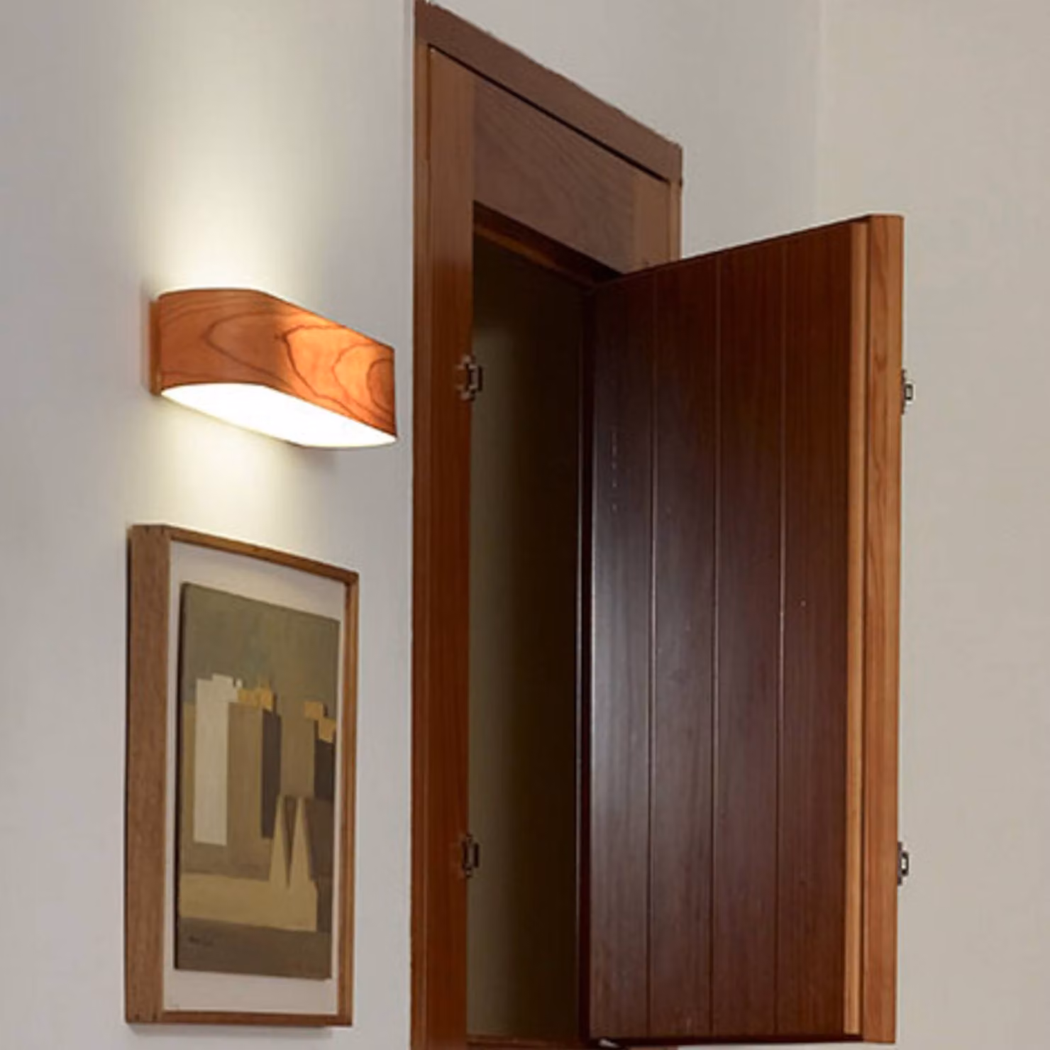 LZF LAMPS Applique da parete di design I-Club Small, dimmerabile, Legno chiaro, Soggiorno / Sala da pranzo, Legno, Design, Applique