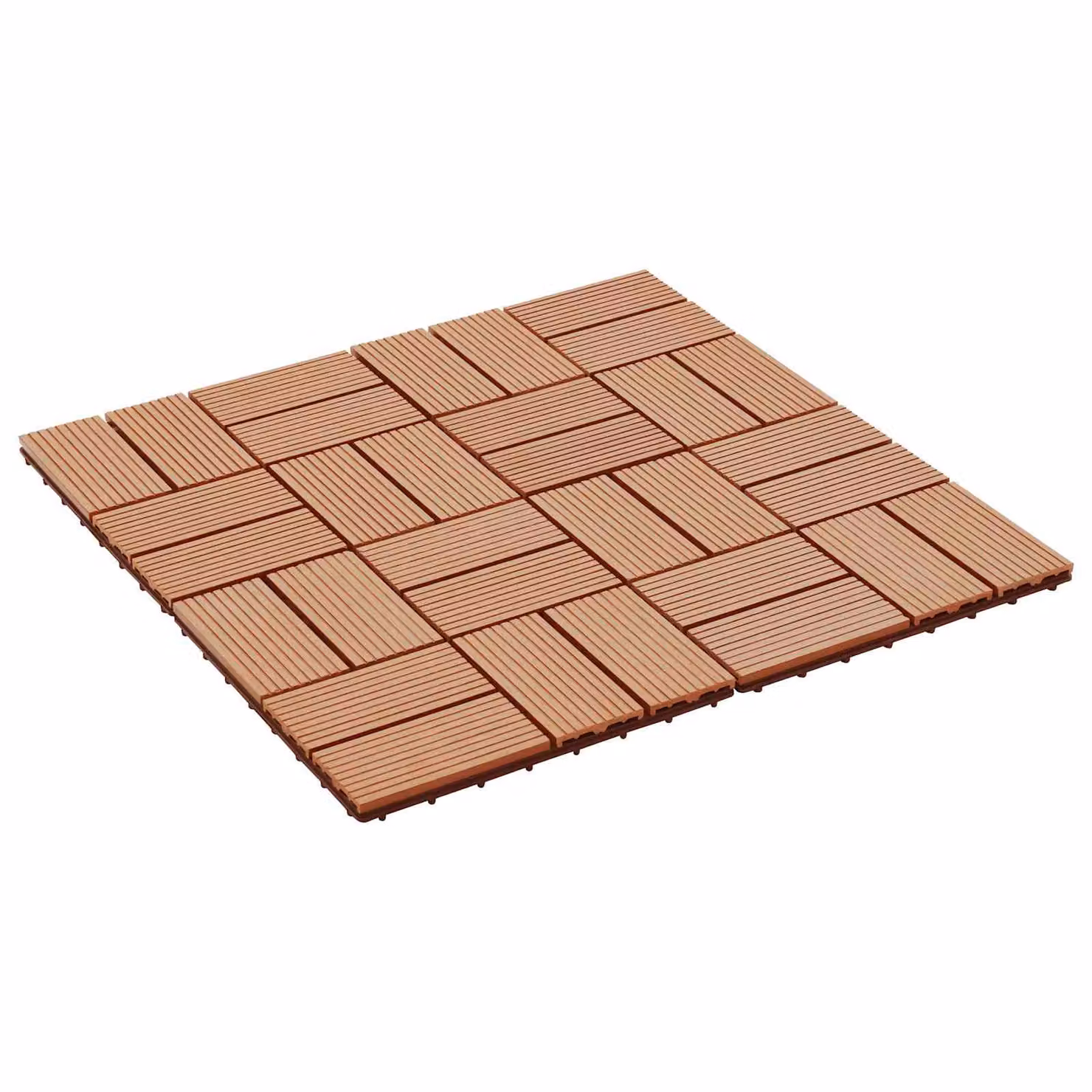 Set di 22 piastrelle per decking vidaXL in WPC color teak riciclato, L/P: 30 x 30 cm