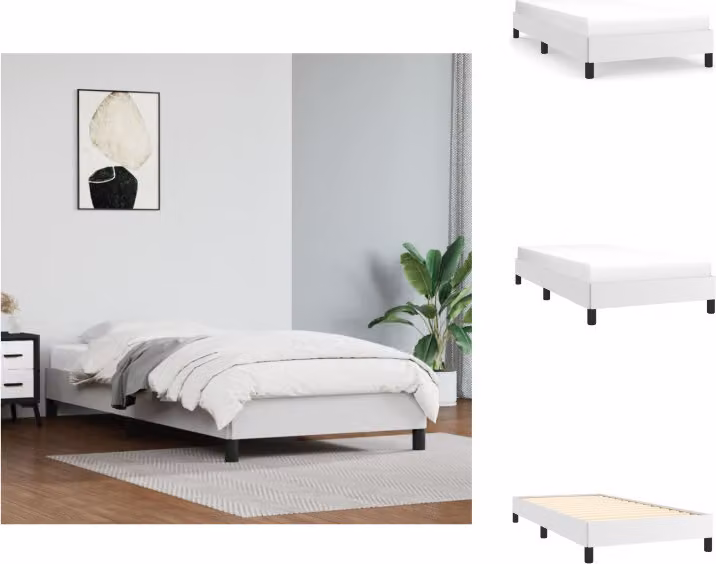 vidaXL Struttura letto bianca 90x200 cm in Pelle finta - Letti e strutture letto