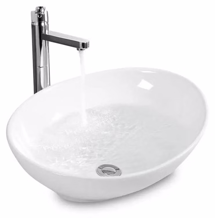 Lavabi ovali in Vetroceramica per piani di lavoro