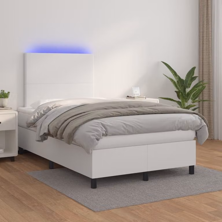 Maison Exclusive - Giroletto Molle con Materasso e LED Bianco 120x200cm Pelle finta