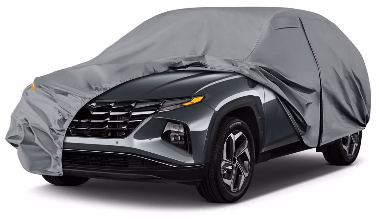 Copertura impermeabile per auto, compatibile con Hyundai Tucson IX35 dal 2009 al 2025, adatta a tutte le condizioni atmosferiche, da utilizzare all'esterno o in garage, con cerniera, colore grigio