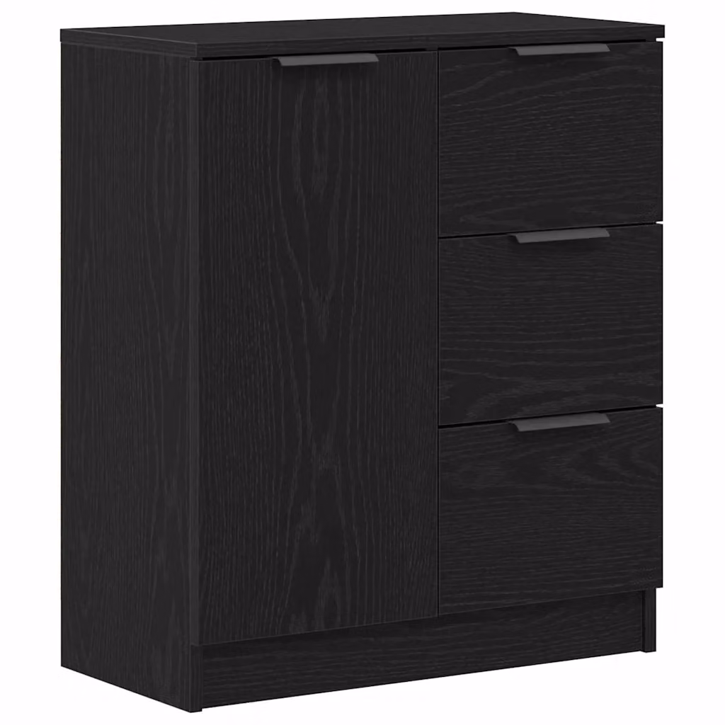 Credenza moderna vidaXL in legno MDF nero L 60 cm, P 30 cm, H 70 cm – 2