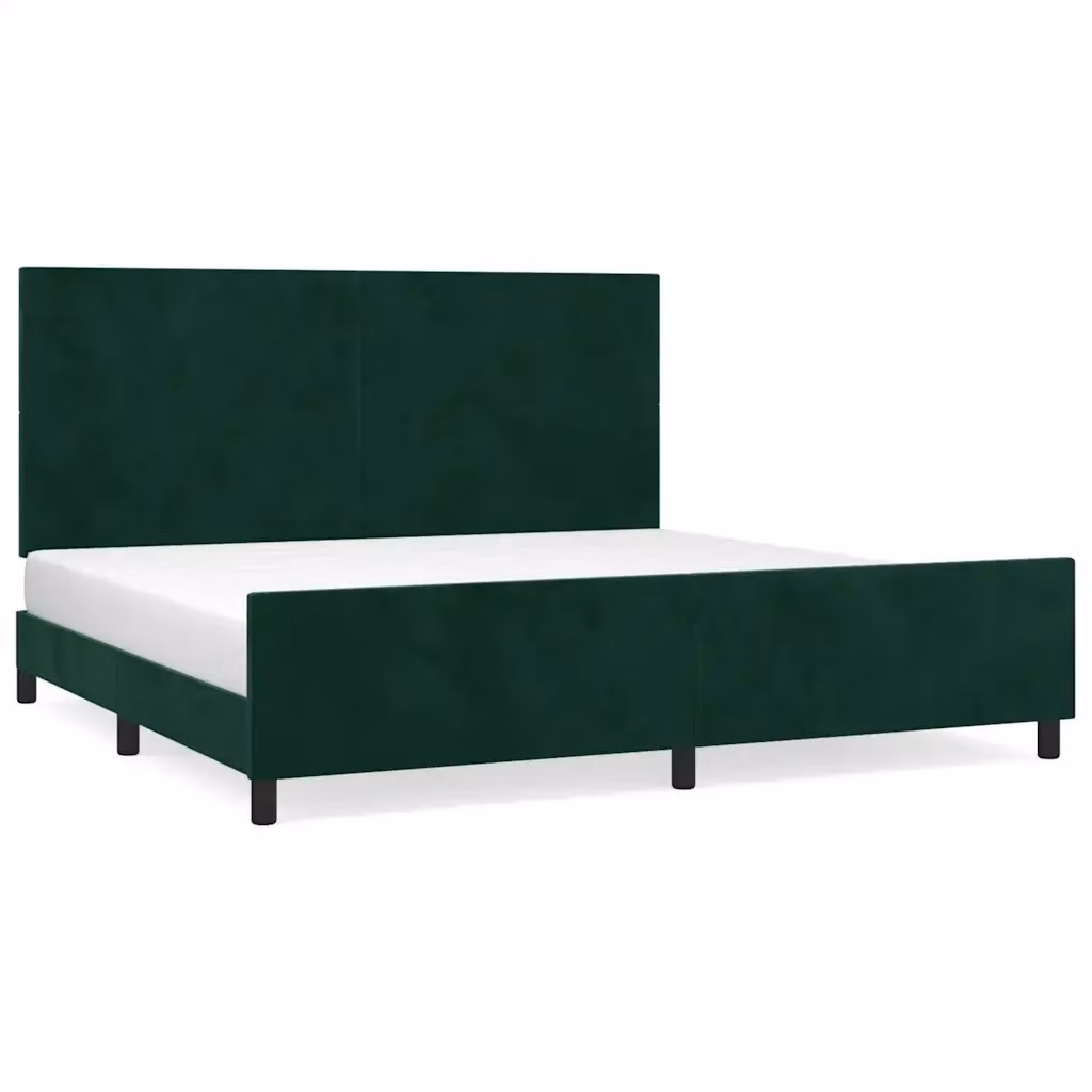 Giroletto senza materasso vidaXL in velluto verde scuro L/P/H: 200 x 203 x 206 cm – 2