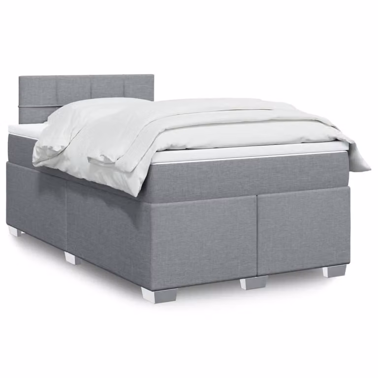 Maison Exclusive - Letto boxspring con materasso Grigio chiaro 120x200 cm Tessuto