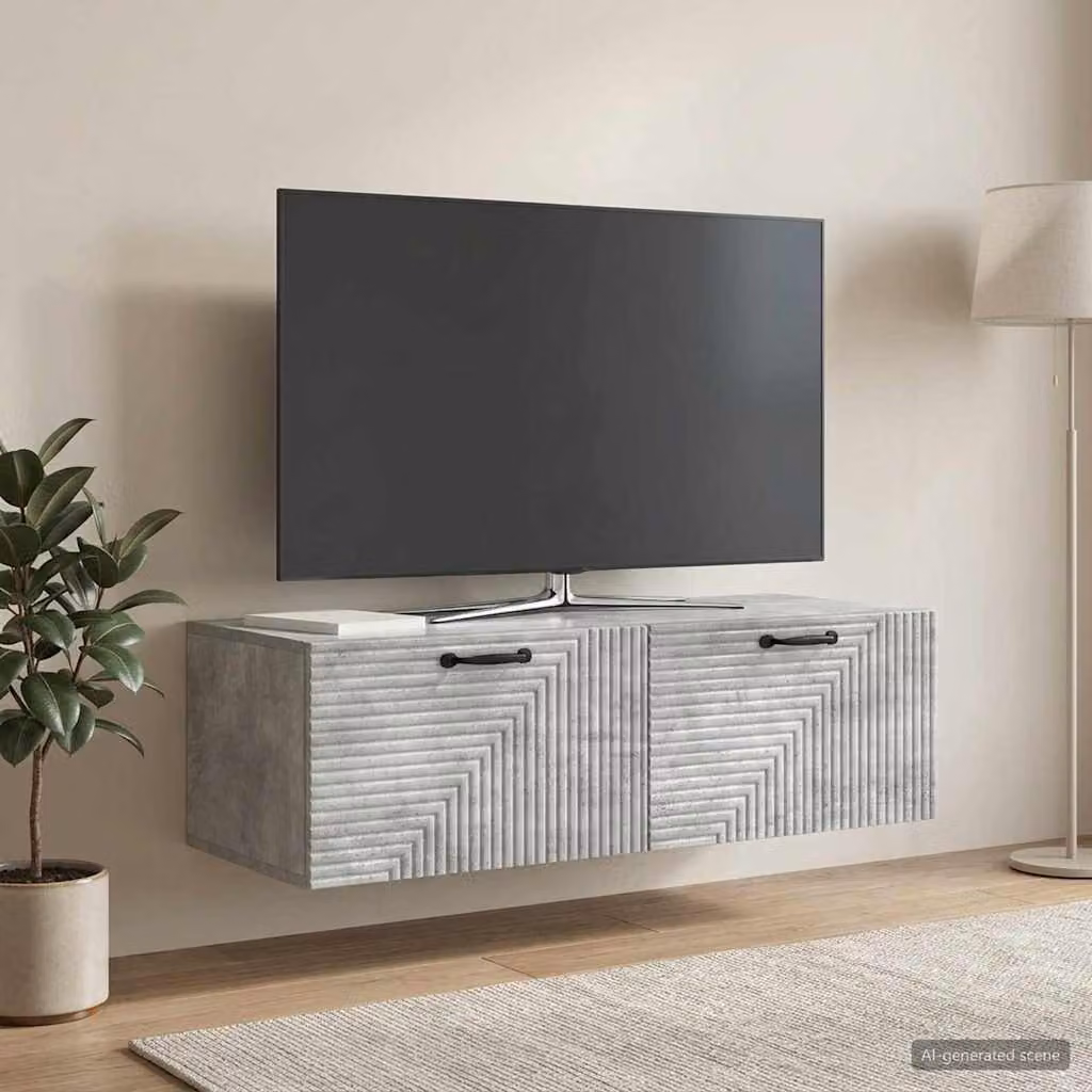 Mobile Porta TV da Muro Moderno vidaXL Grigio, L 98 x P 41 x H 30 cm
