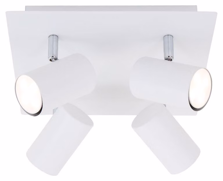 Lampada da soffitto Faretto orientabile escl. 4xGU10 40W bianco metallo Briloner