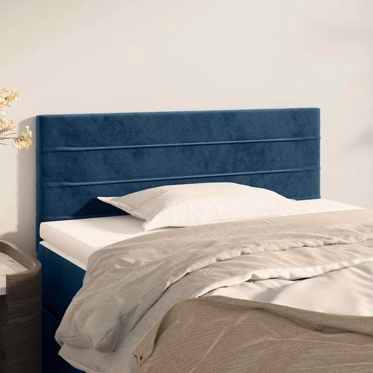 Testiera per letto vidaXL in velluto blu scuro, L: 100 cm, P: 5 cm, H: 78-88 cm