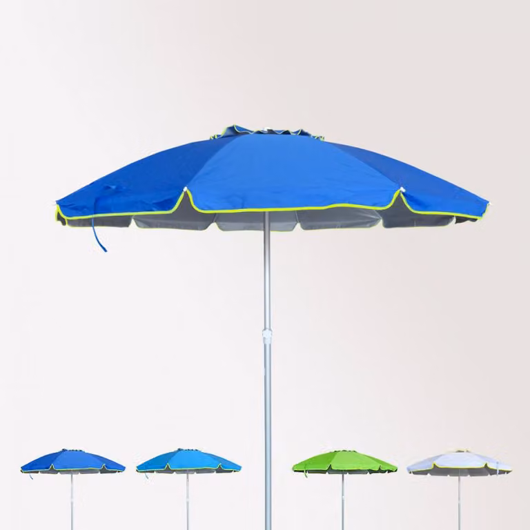 Ombrellone Roma in alluminio antivento protezione uv 240 cm - blu