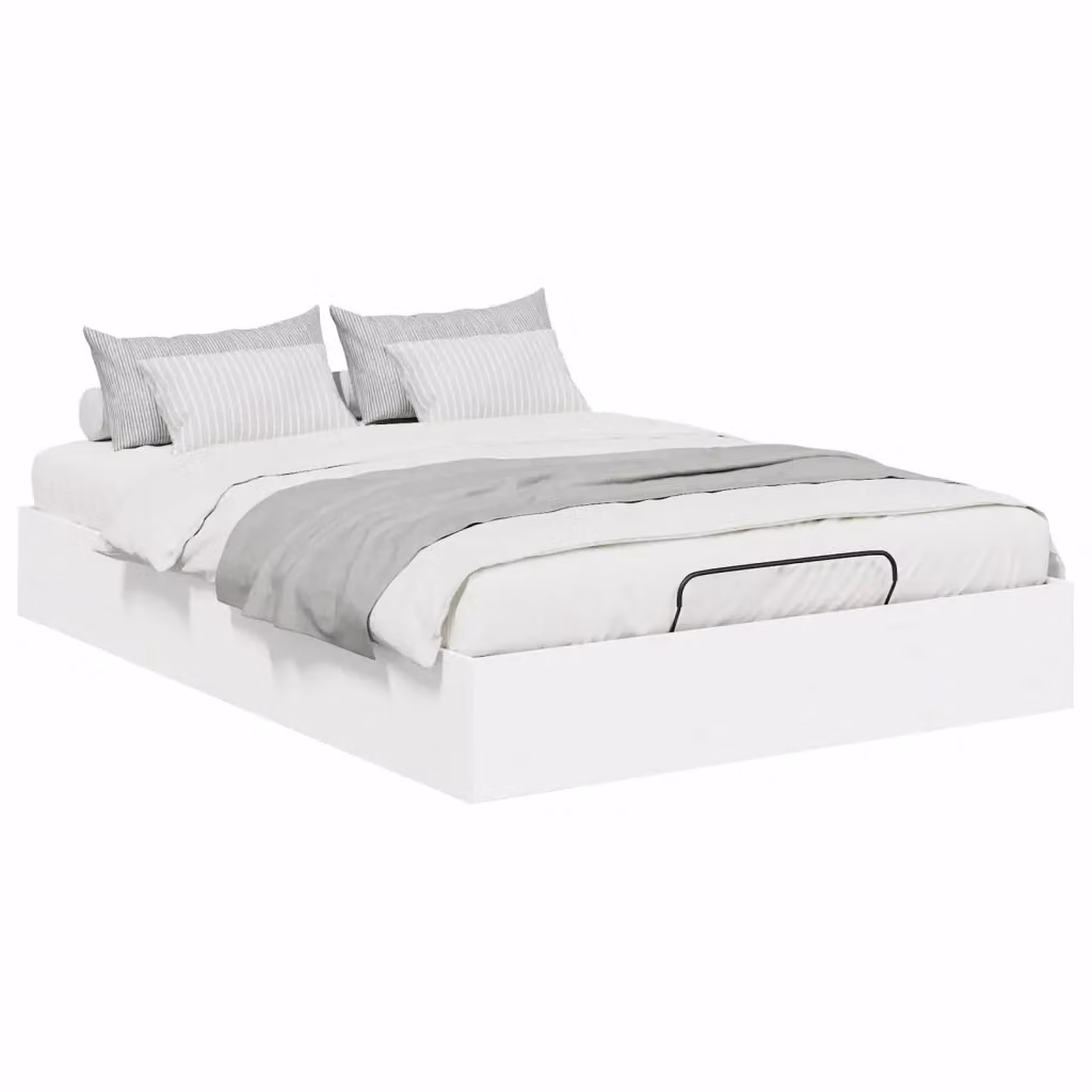 Letto ottomano moderno vidaXL in legno ingegnerizzato bianco L: 135 cm, P: 193 cm, H: 25 cm – 2