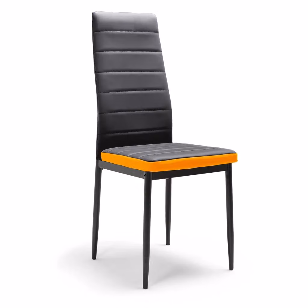 Set di 6 sedie ATENE Frankystar in similpelle nero opaco per cucina e ufficio – 2