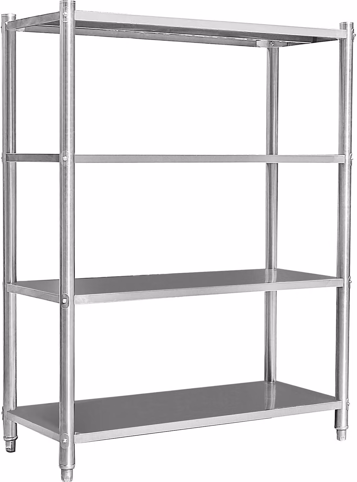 Wiltec scaffale in acciaio inox Gastro scaffale per carichi pesanti 155x120x50cm in acciaio inox 201 Scaffale da cucina Scaffale per cucina Officina e cantina
