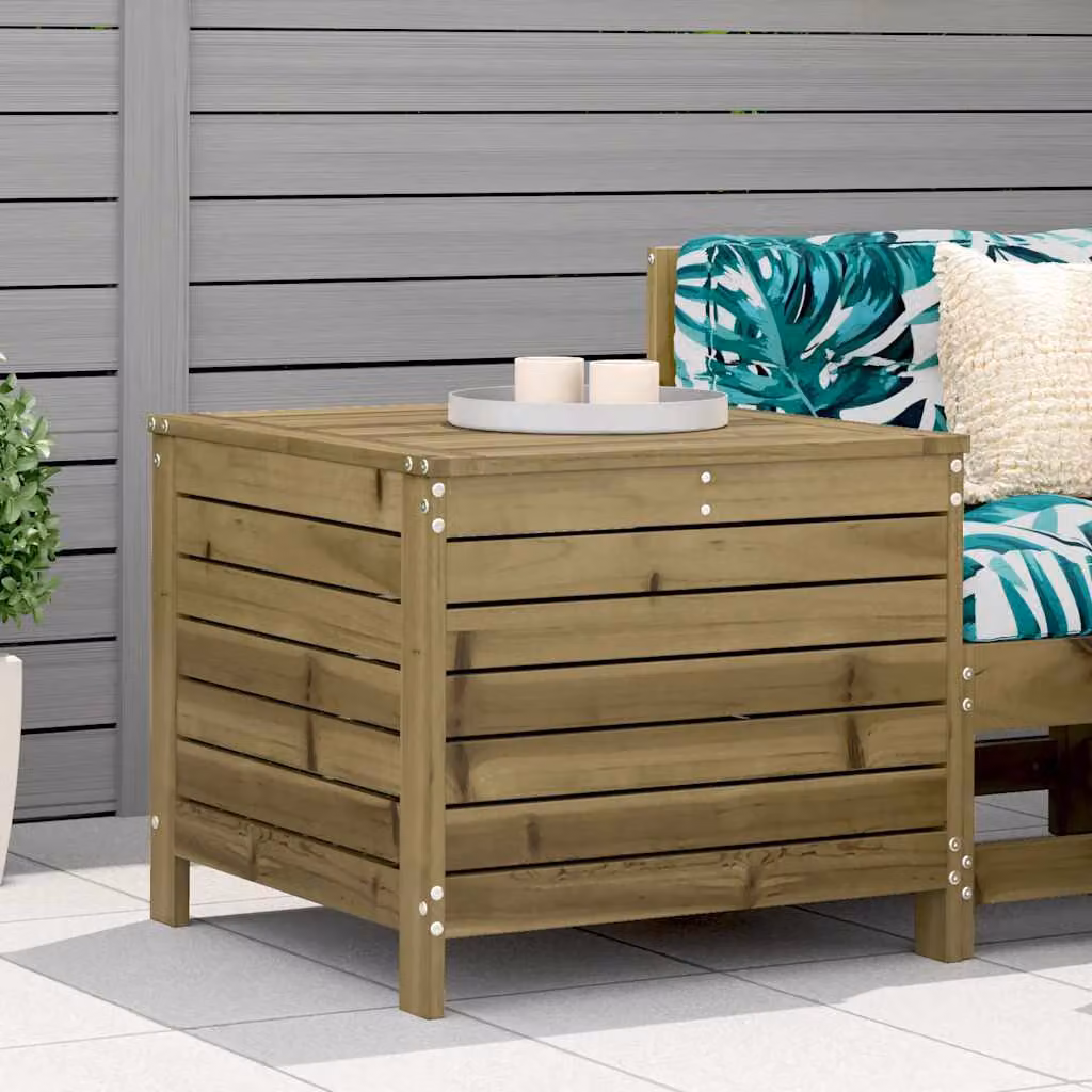 Poggiapiedi da giardino vidaXL in legno di pino trattato, colore marrone, L: 62 cm, P: 63,5 cm, H: 53,5 cm