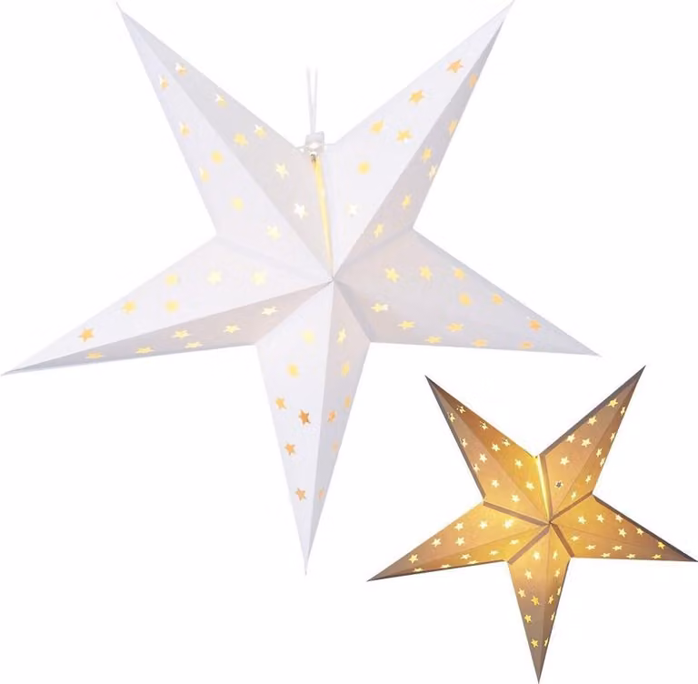Stella di Natale bianca con 10 luci LED - Decorazione d'atmosfera