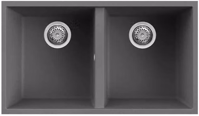 Lavello Elleci Incasso 2 vasche 76x43,5 Quadra 350 Sottotop Keratek Plus Grigio Dark Grey LKQ35099BSO