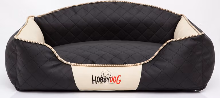 Cuscino per cani, cuccia per cani, cesta per cani, divano per cani per animali domestici, lavabile - Elite - 110 x 84 x 30 cm [Dimensione: XXL] - Nero con beige