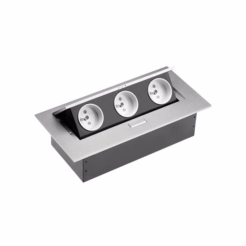 Presa incorporata GTV AE-PB03GU-53 a 3 prese in argento