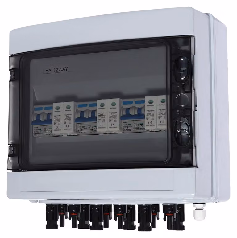 Scatola di combinazione solare, grado di protezione IP65 (resistente all'acqua), protezione contro le sovratensioni, colore bianco