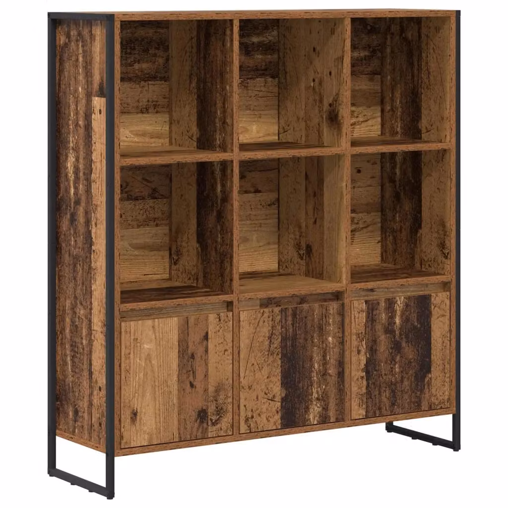 vidaXL Armadio per Libri in Stile Industrial in Legno e Metallo Marrone L: 99,5 cm, P: 30 cm, H: 108 cm – 2