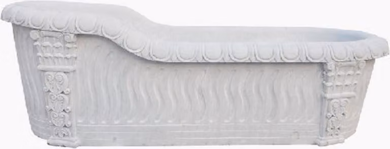 Casa Padrino Vasca da bagno barocca bianca 180 cm - Vasca da bagno autoportante in marmo - Accessori per il bagno - Nobile & Magnifico