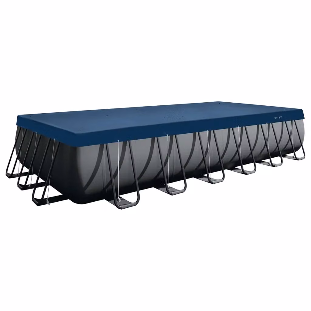 Copertura per piscina rettangolare INTEX in PVC e PET blu e grigio L: 732 cm, P: 366 cm – 2