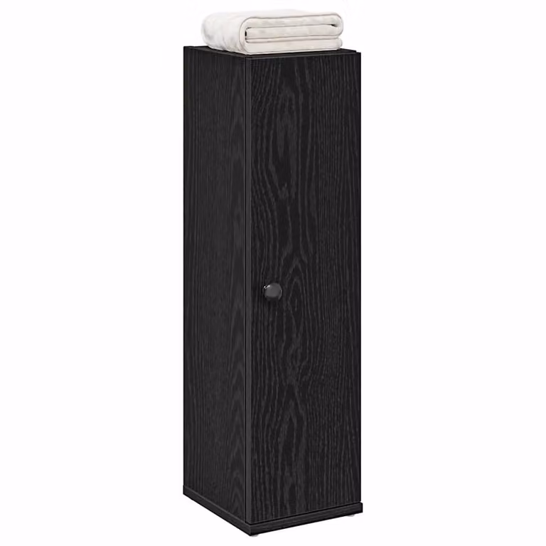 Mobile da bagno vidaXL nero con ante a battente e ripiani interni, L/P/H: 20,5 x 22 x 72 cm