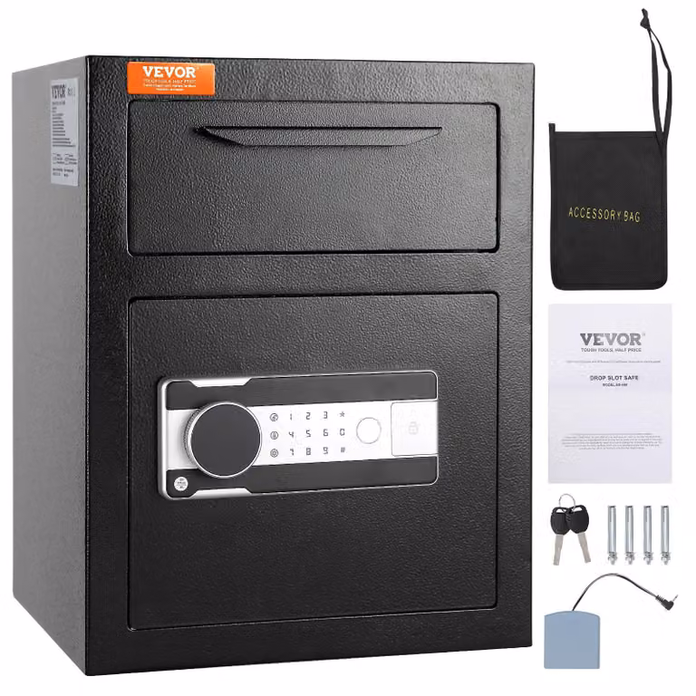 Cassaforte da incasso - Cassaforte per denaro - Cassaforte deposito - Cassaforte per documenti - Cassaforte di sicurezza - Capacità: 1,7 litri